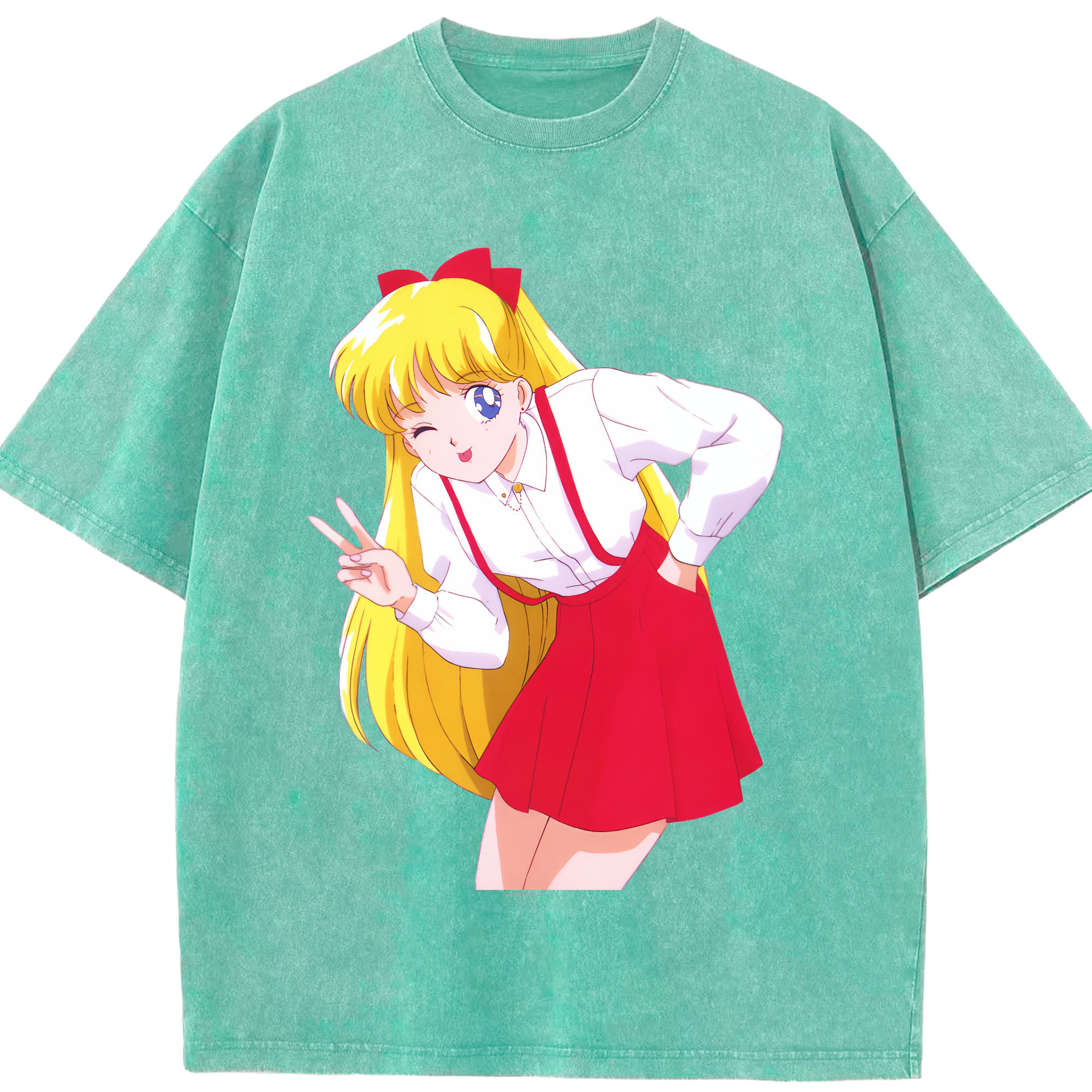 （画像用） 美少女戦士セーラームーン 愛野 美奈子 あいの みなこ Sailor Moon Aino Minako 綿100% ヴィンテージ風 半袖Tシャツ（フロントプリント）